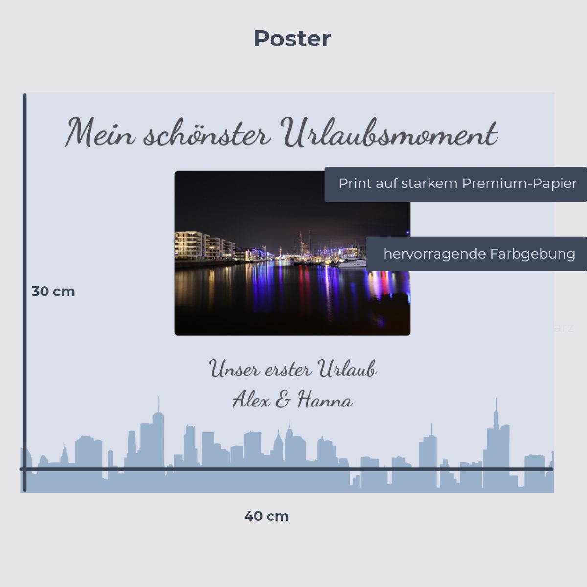 Urlaubsmoment Poster mit Features